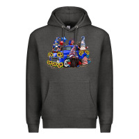 Charcoal Heather 4th of July gnomes with truck Premium Hoodie - CowGirlArtShop