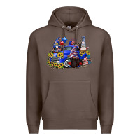 Coffee 4th of July gnomes with truck Premium Hoodie - CowGirlArtShop