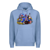 Colony Blue 4th of July gnomes with truck Premium Hoodie - CowGirlArtShop