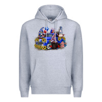 Heather Grey 4th of July gnomes with truck Premium Hoodie - CowGirlArtShop
