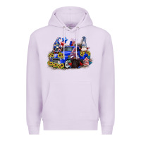 Lilac 4th of July gnomes with truck Premium Hoodie - CowGirlArtShop