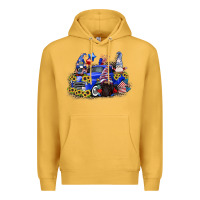 Mustard 4th of July gnomes with truck Premium Hoodie - CowGirlArtShop