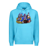 Ocean Blue 4th of July gnomes with truck Premium Hoodie - CowGirlArtShop