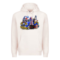 Pale Pink 4th of July gnomes with truck Premium Hoodie - CowGirlArtShop