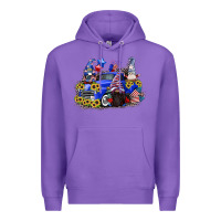 Purple 4th of July gnomes with truck Premium Hoodie - CowGirlArtShop