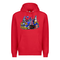 Red 4th of July gnomes with truck Premium Hoodie - CowGirlArtShop