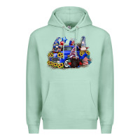 Seafoam 4th of July gnomes with truck Premium Hoodie - CowGirlArtShop