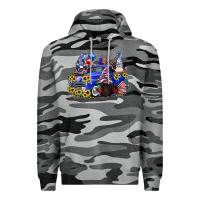 Slate Camo 4th of July gnomes with truck Premium Hoodie - CowGirlArtShop