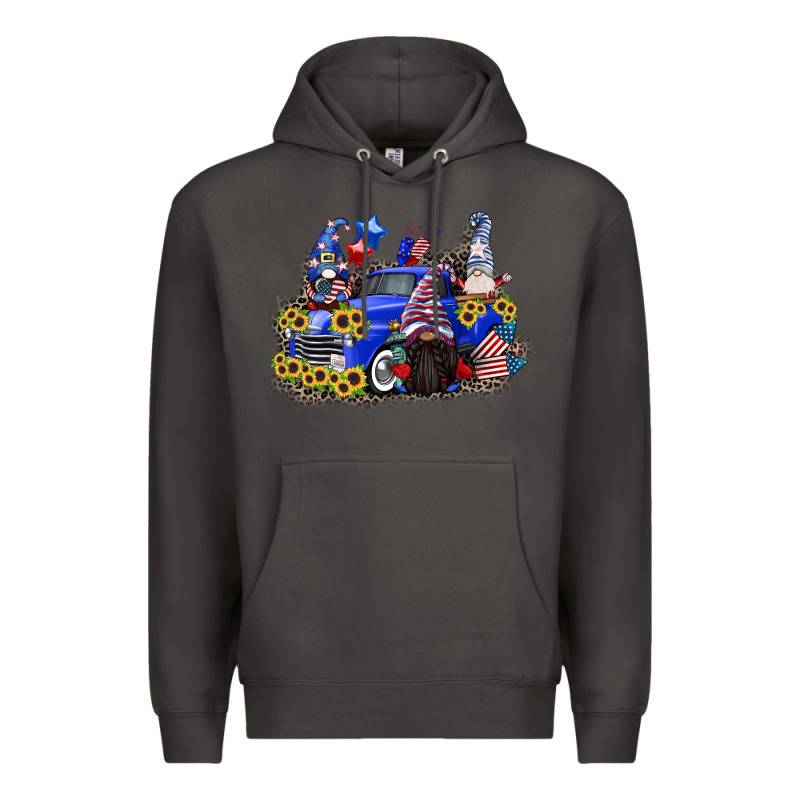 4th Of July Gnomes With Truck Premium Hoodie by CowGirlArtShop | Teevron