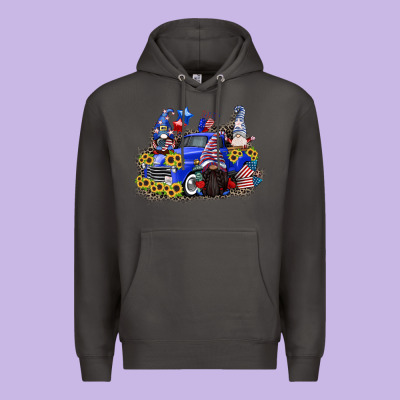 4th Of July Gnomes With Truck Premium Hoodie Designed By Cowgirlartshop
