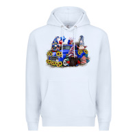 White 4th of July gnomes with truck Premium Hoodie - CowGirlArtShop