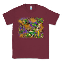 Burgundy mardi gras plaid purple glitter cowhide  leopard Classic Tee - FaDigitalArtStudio