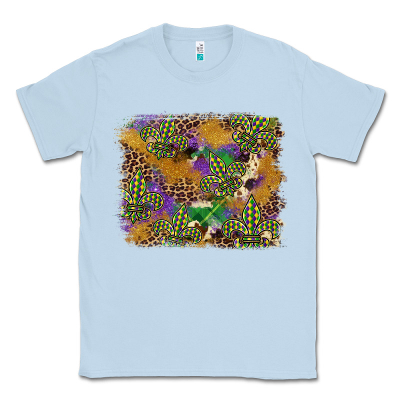 Mardi Gras Plaid Purple Glitter Cowhide  Leopard Classic Tee by FaDigitalArtStudio | Teevron