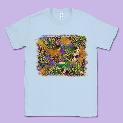 Mardi Gras Plaid Purple Glitter Cowhide  Leopard Classic Tee Designed By Fadigitalartstudio