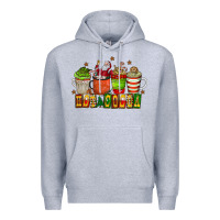 Heather Grey hot cocoa Premium Hoodie - CowhideDigitalArt