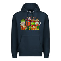 Navy hot cocoa Premium Hoodie - CowhideDigitalArt