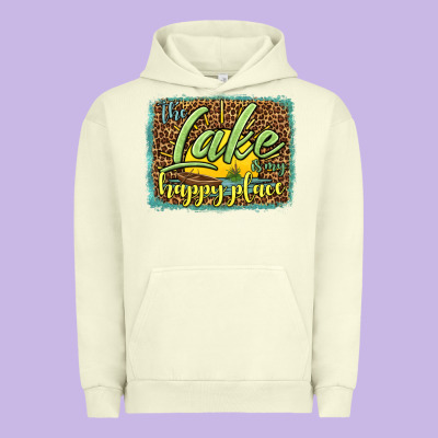 The Lake Is My Happy Place Urban Hoodie Designed By Hra Design Shop