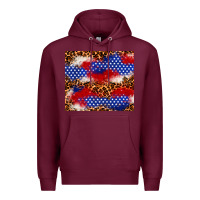 Burgundy 4th of July USA flag leopard 20oz tumbler Premium Hoodie - Neo Western