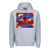 Heather Grey 4th of July USA flag leopard 20oz tumbler Premium Hoodie - Neo Western