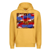 Mustard 4th of July USA flag leopard 20oz tumbler Premium Hoodie - Neo Western