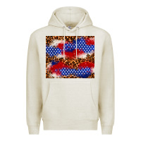 Oatmeal Heather 4th of July USA flag leopard 20oz tumbler Premium Hoodie - Neo Western