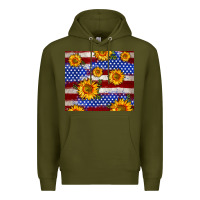 Army Green 4th of July USA flag sunflower 20oz tumbler Premium Hoodie - Neo Western