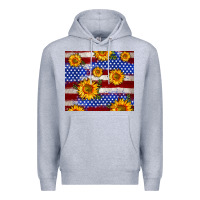 Heather Grey 4th of July USA flag sunflower 20oz tumbler Premium Hoodie - Neo Western
