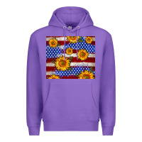 Purple 4th of July USA flag sunflower 20oz tumbler Premium Hoodie - Neo Western