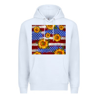 White 4th of July USA flag sunflower 20oz tumbler Premium Hoodie - Neo Western