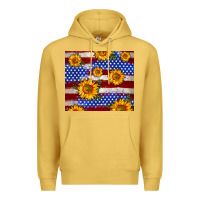 Antique Gold 4th of July USA flag sunflower 20oz tumbler Premium Hoodie - Neo Western