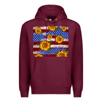 Burgundy 4th of July USA flag sunflower 20oz tumbler Premium Hoodie - Neo Western
