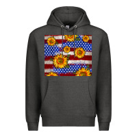 Charcoal Heather 4th of July USA flag sunflower 20oz tumbler Premium Hoodie - Neo Western