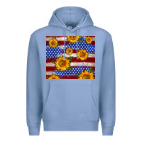 Colony Blue 4th of July USA flag sunflower 20oz tumbler Premium Hoodie - Neo Western