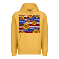 Mustard 4th of July USA flag sunflower 20oz tumbler Premium Hoodie - Neo Western