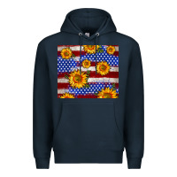 Navy 4th of July USA flag sunflower 20oz tumbler Premium Hoodie - Neo Western