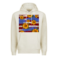 Oatmeal Heather 4th of July USA flag sunflower 20oz tumbler Premium Hoodie - Neo Western