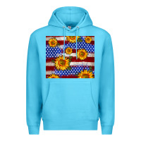 Ocean Blue 4th of July USA flag sunflower 20oz tumbler Premium Hoodie - Neo Western