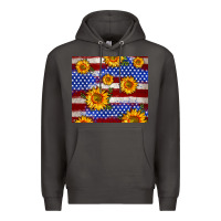 Smoke 4th of July USA flag sunflower 20oz tumbler Premium Hoodie - Neo Western