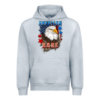 Heather Grey American Babe  4th of july Urban Hoodie - CowGirlArtShop