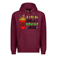 Burgundy I Run On Coffee & Christmas Cheer Premium Hoodie - CowhideDigitalArt