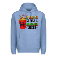 Colony Blue I Run On Coffee & Christmas Cheer Premium Hoodie - CowhideDigitalArt