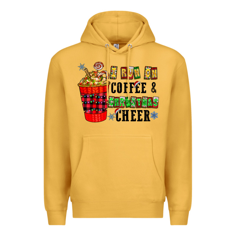 I Run On Coffee & Christmas Cheer Premium Hoodie by CowhideDigitalArt | Teevron