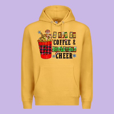 I Run On Coffee & Christmas Cheer Premium Hoodie Designed By Cowhidedigitalart