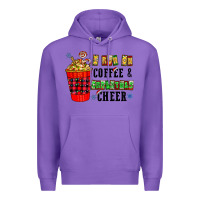 Purple I Run On Coffee & Christmas Cheer Premium Hoodie - CowhideDigitalArt