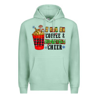 Seafoam I Run On Coffee & Christmas Cheer Premium Hoodie - CowhideDigitalArt