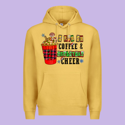 I Run On Coffee & Christmas Cheer Premium Hoodie Designed By Cowhidedigitalart