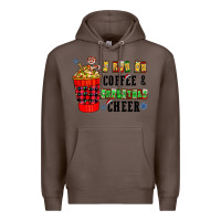 Coffee I Run On Coffee & Christmas Cheer Premium Hoodie - CowhideDigitalArt