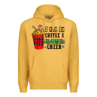 Mustard I Run On Coffee & Christmas Cheer Premium Hoodie - CowhideDigitalArt