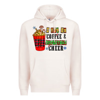 Pale Pink I Run On Coffee & Christmas Cheer Premium Hoodie - CowhideDigitalArt