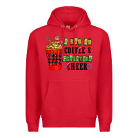 Red I Run On Coffee & Christmas Cheer Premium Hoodie - CowhideDigitalArt